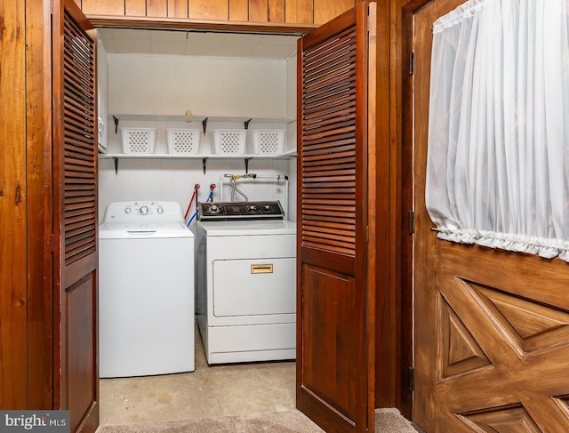 laundry area featuring washing machine and dryer