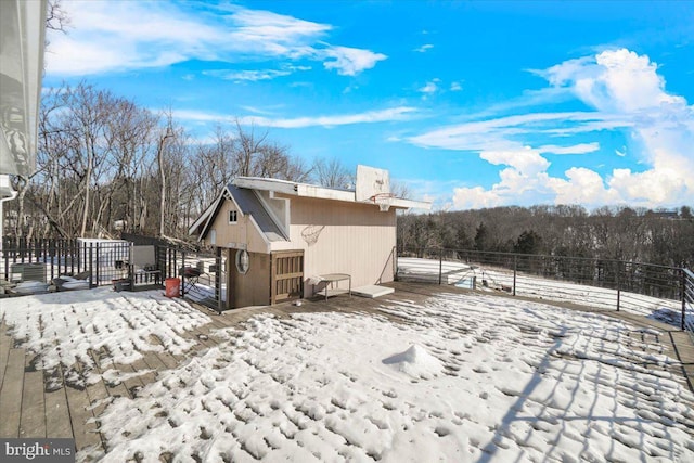 view of snowy yard