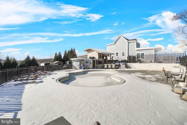 view of swimming pool featuring a patio