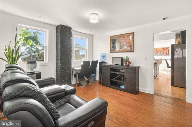 living room featuring light hardwood / wood-style flooring