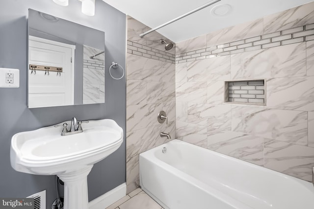 full bath featuring shower / bathtub combination