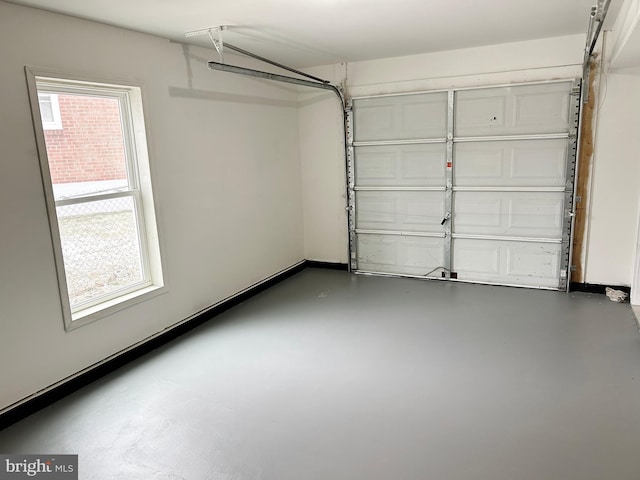 garage with baseboards