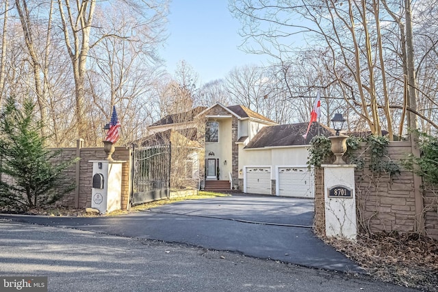 view of property featuring a garage