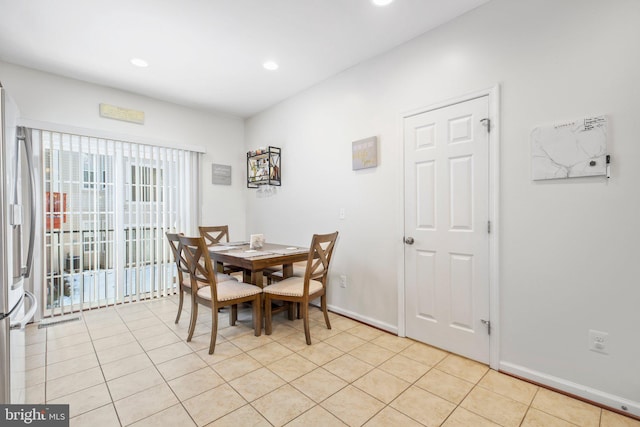 view of tiled dining space