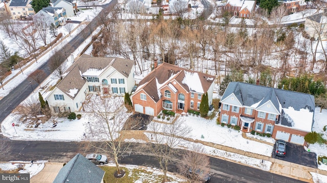 view of snowy aerial view