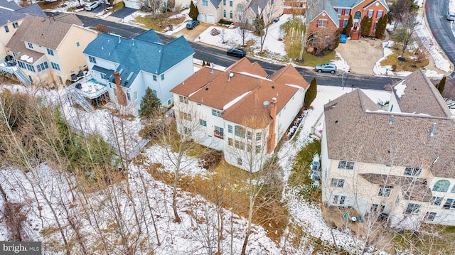 view of snowy aerial view