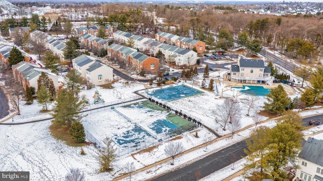 view of snowy aerial view