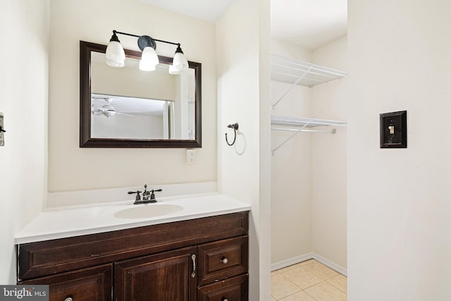 bathroom featuring vanity and tile patterned floors