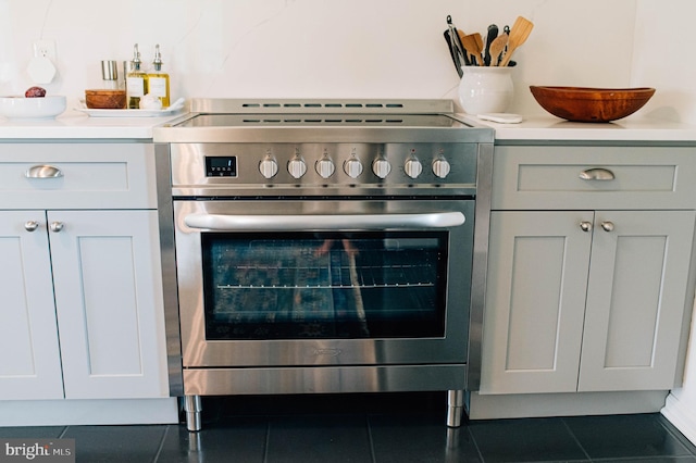 interior details featuring stainless steel electric range oven