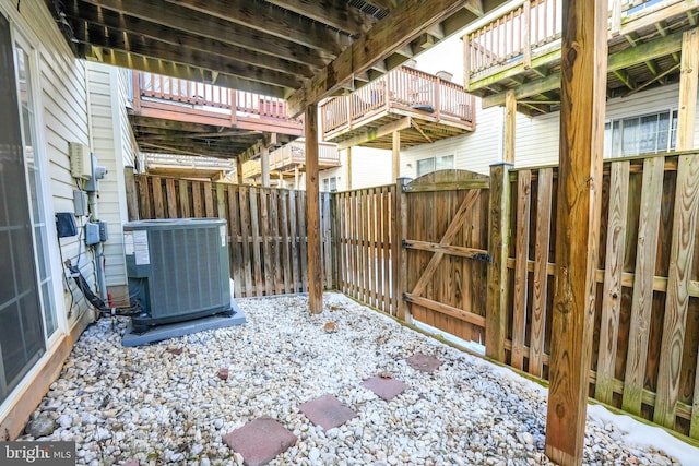 view of patio featuring central air condition unit