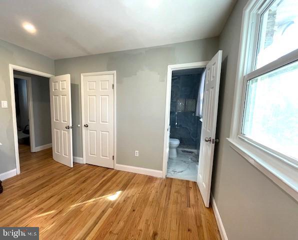 unfurnished bedroom featuring light hardwood / wood-style flooring