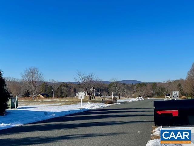 view of road featuring a mountain view