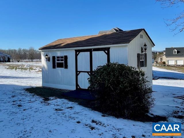 view of snow covered structure