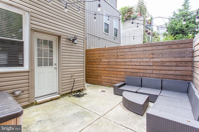 view of patio with outdoor lounge area