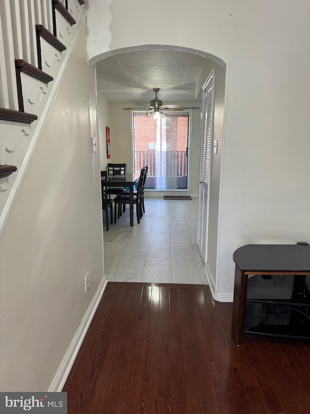 hall featuring hardwood / wood-style floors