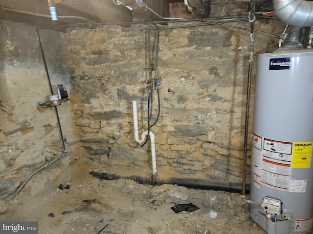 utility room with water heater