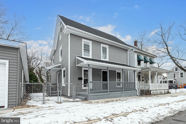 view of front of property with a porch