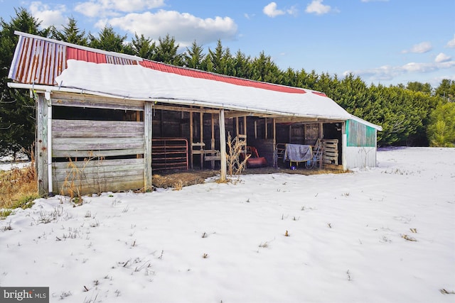 view of snow covered structure