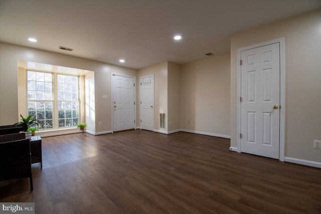 entrance foyer with dark wood-type flooring