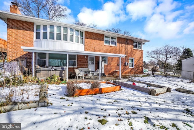 view of front of home featuring a hot tub