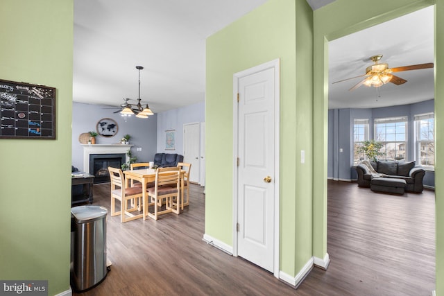 hall featuring wood-type flooring