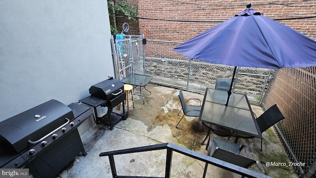 view of patio featuring grilling area