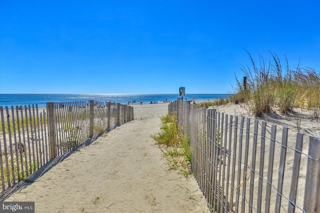 water view featuring a beach view