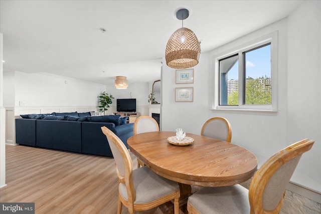 dining room featuring light wood-type flooring