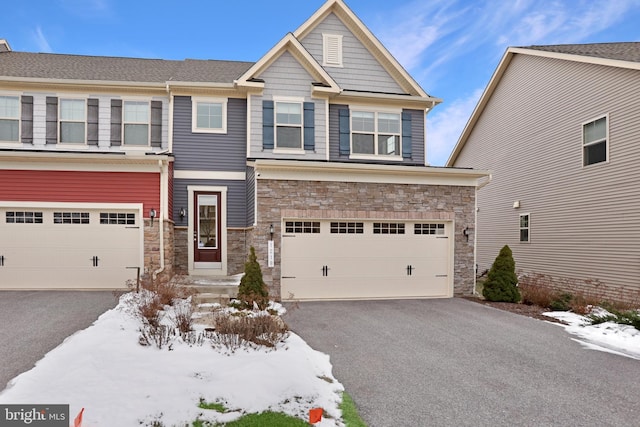 craftsman inspired home featuring a garage