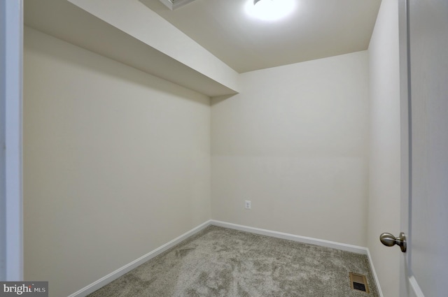 spacious closet with light colored carpet