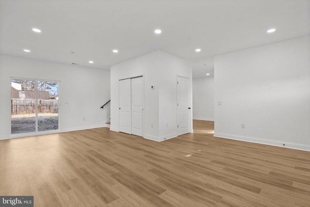 empty room with light wood-type flooring