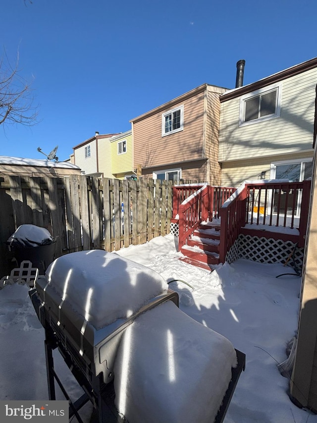 exterior space with grilling area and a wooden deck