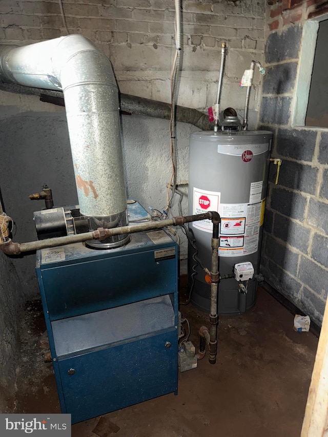 utilities featuring gas water heater