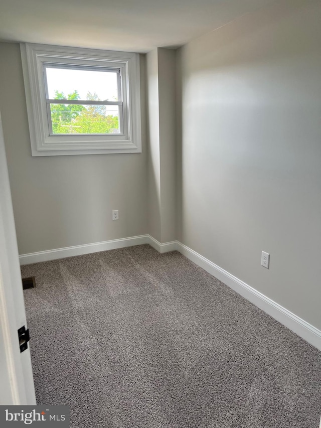 unfurnished room featuring carpet