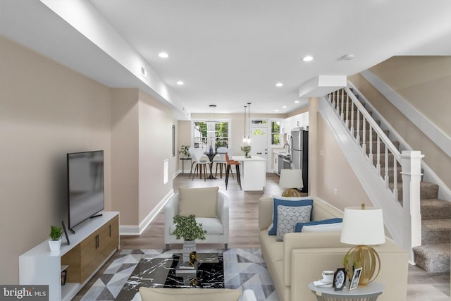 living room featuring hardwood / wood-style floors