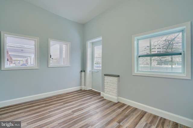 empty room featuring light wood-type flooring