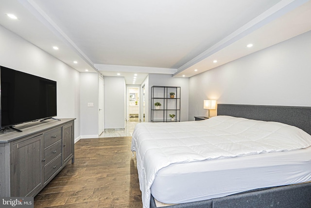 bedroom featuring wood-type flooring