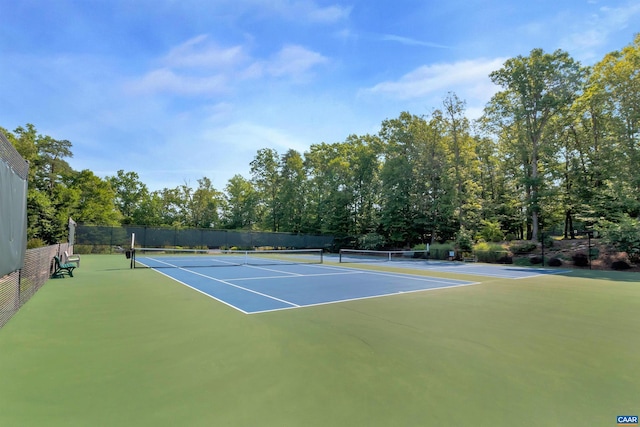 view of tennis court with basketball court