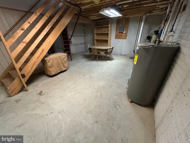 basement with gas water heater