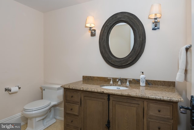 bathroom featuring toilet and vanity