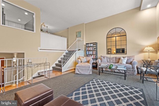 view of tiled living room