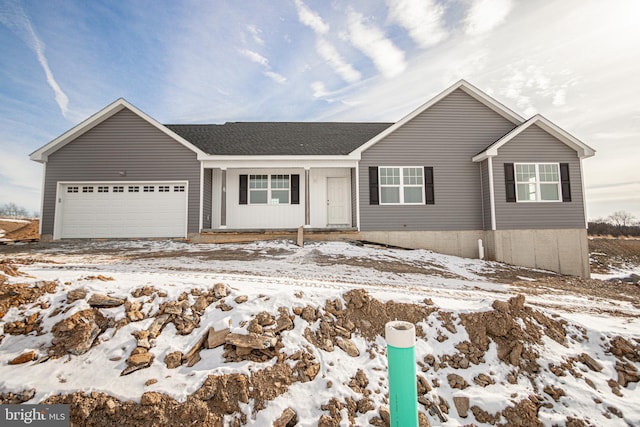 single story home with a garage