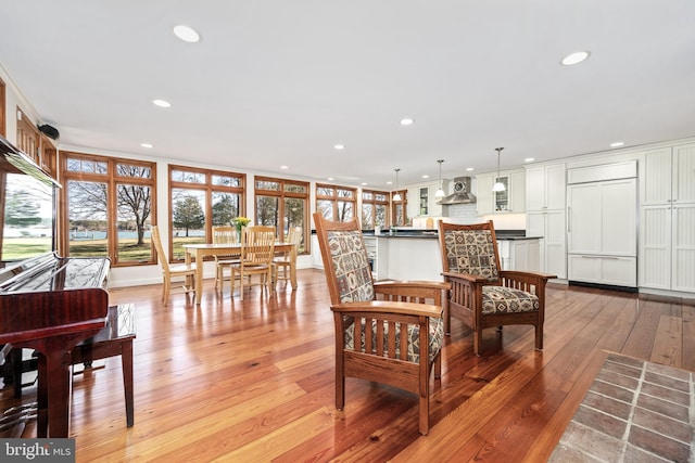 7705 Quaker Neck Rd, Bozman, MD 21612 - dining space with recessed lighting and light wood-style flooring
