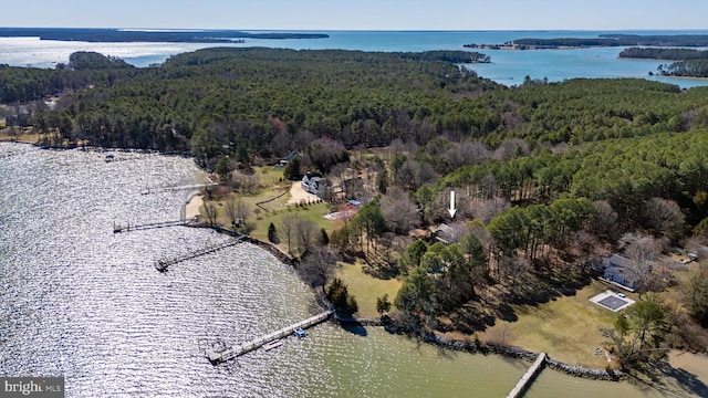 7705 Quaker Neck Rd, Bozman, MD 21612 - aerial view of property and surrounding area featuring a forest and a large body of water