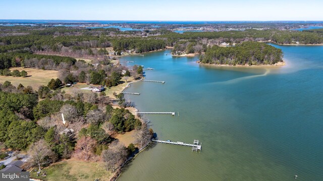 7705 Quaker Neck Rd, Bozman, MD 21612 - aerial view of property's location with a nearby body of water and a heavily wooded area