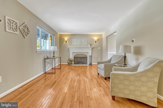 living area featuring light hardwood / wood-style flooring