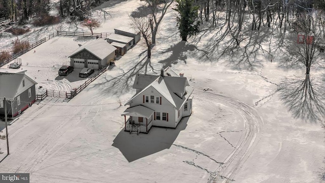 view of snowy aerial view