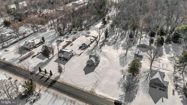 view of snowy aerial view