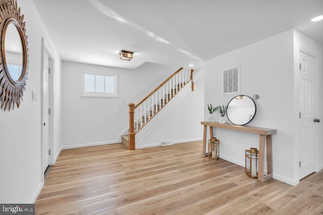 foyer featuring light hardwood / wood-style floors