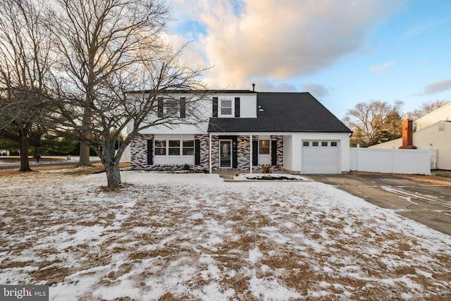 view of property featuring a garage